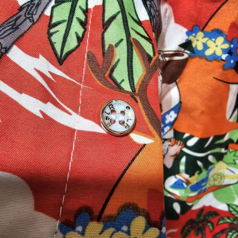 SSLR Shirt Mens 2XL Hawaiian Christmas Surfing Santa Button Up Shirt Ugly - Picture 5 of 5